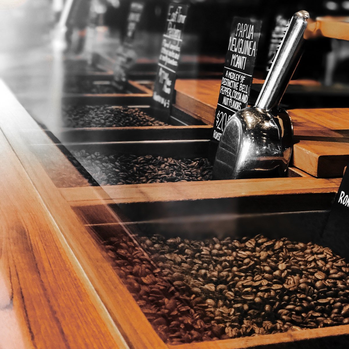 Traditional coffee cherries drying on a patio
