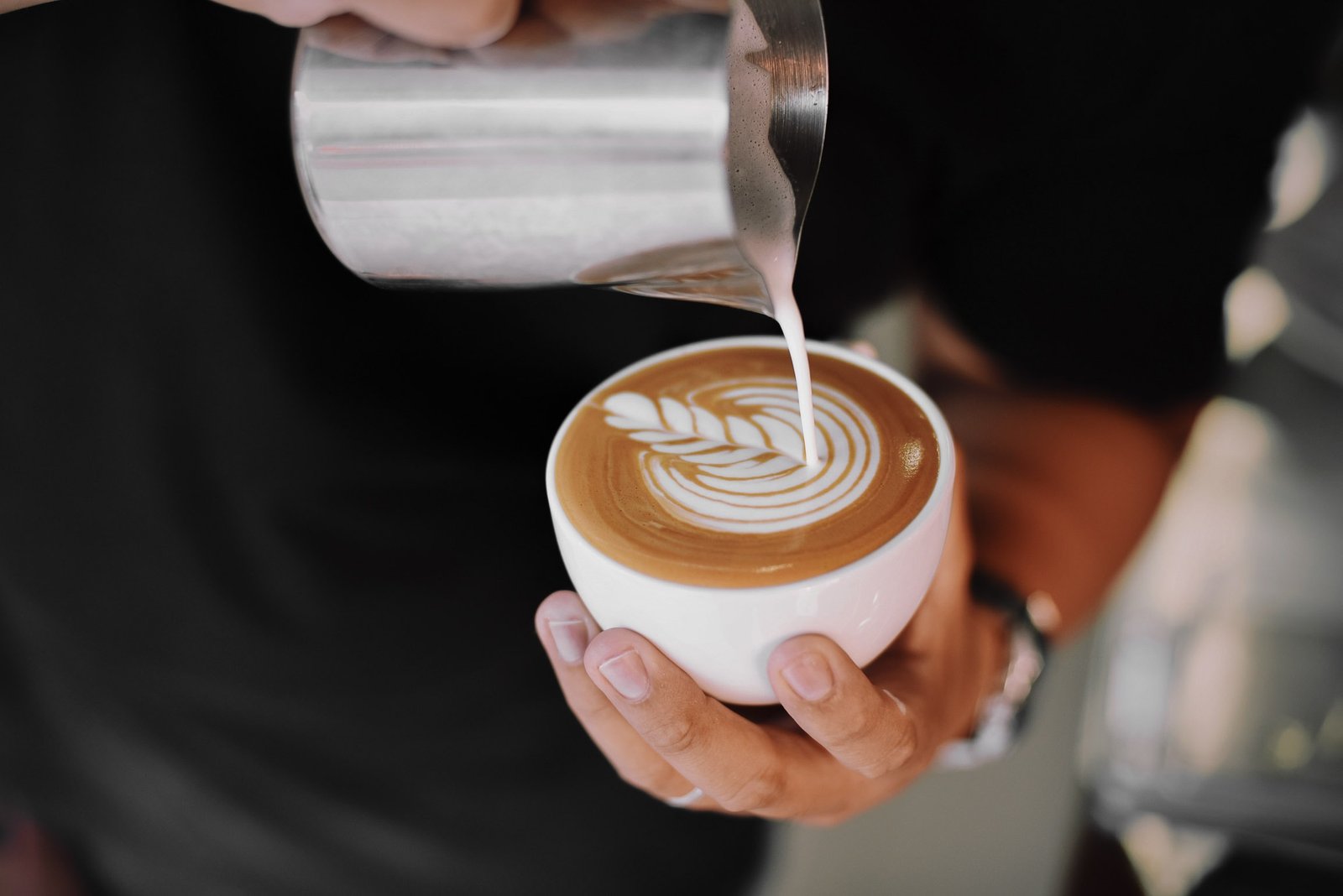 A perfectly made cup of coffee with latte art
